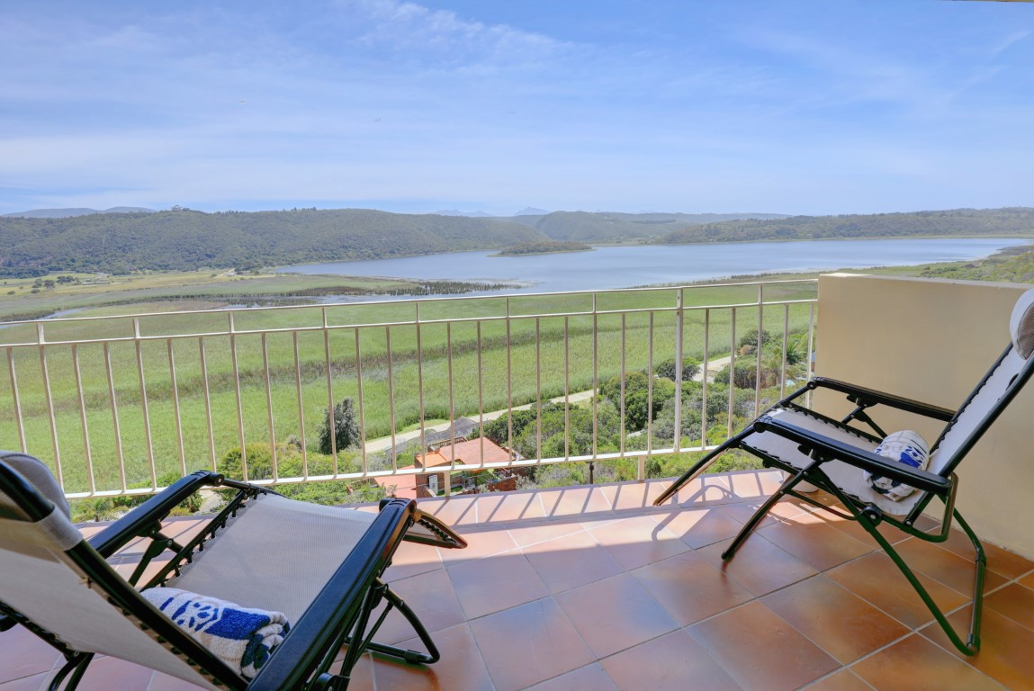 balcony overlooking island lake